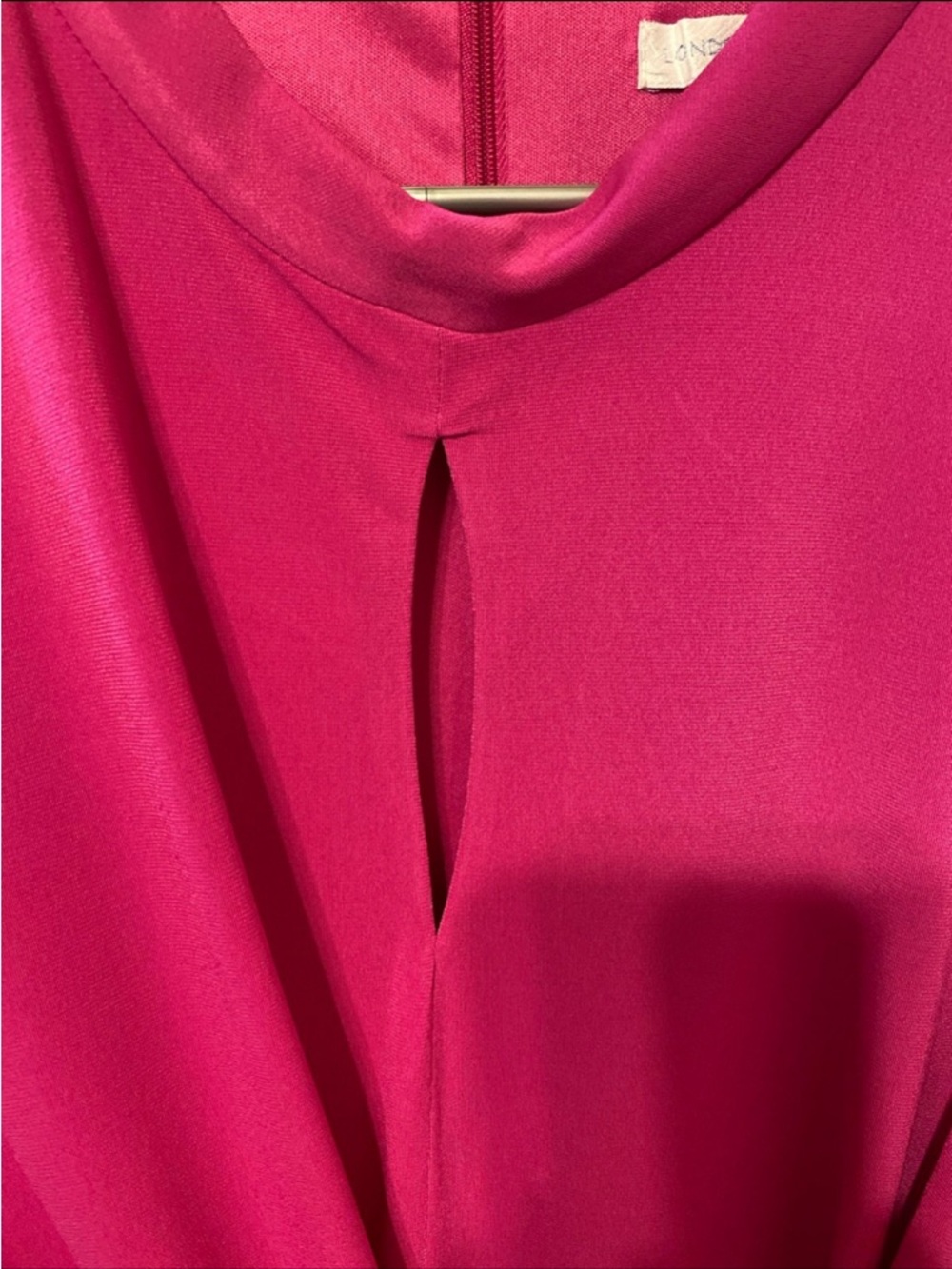 London Times Fuchsia Keyhole Jumpsuit